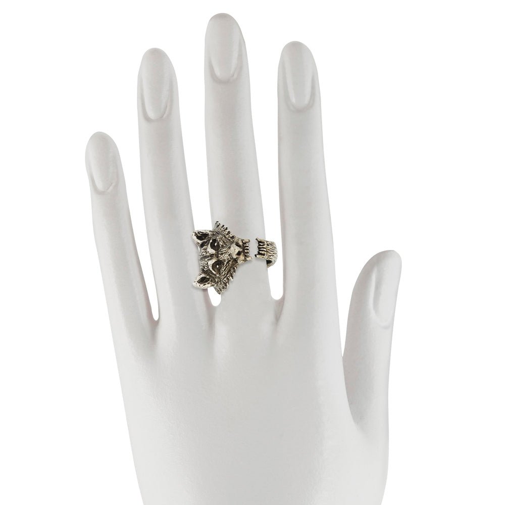 Aged silver wolf ring - Bernard Delettrez | rings