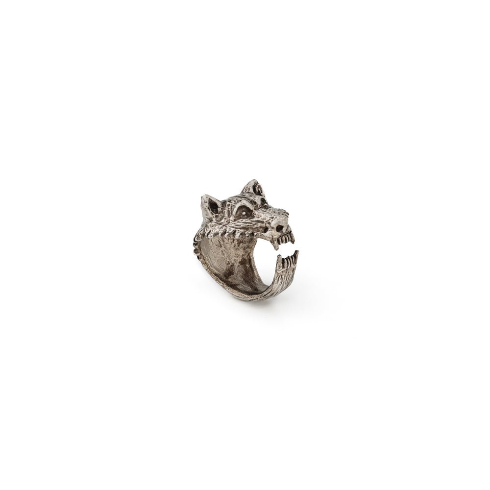 Aged silver wolf ring - Bernard Delettrez | rings