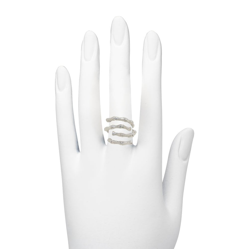 Bamboo contrarié silver ring - Bernard Delettrez | rings
