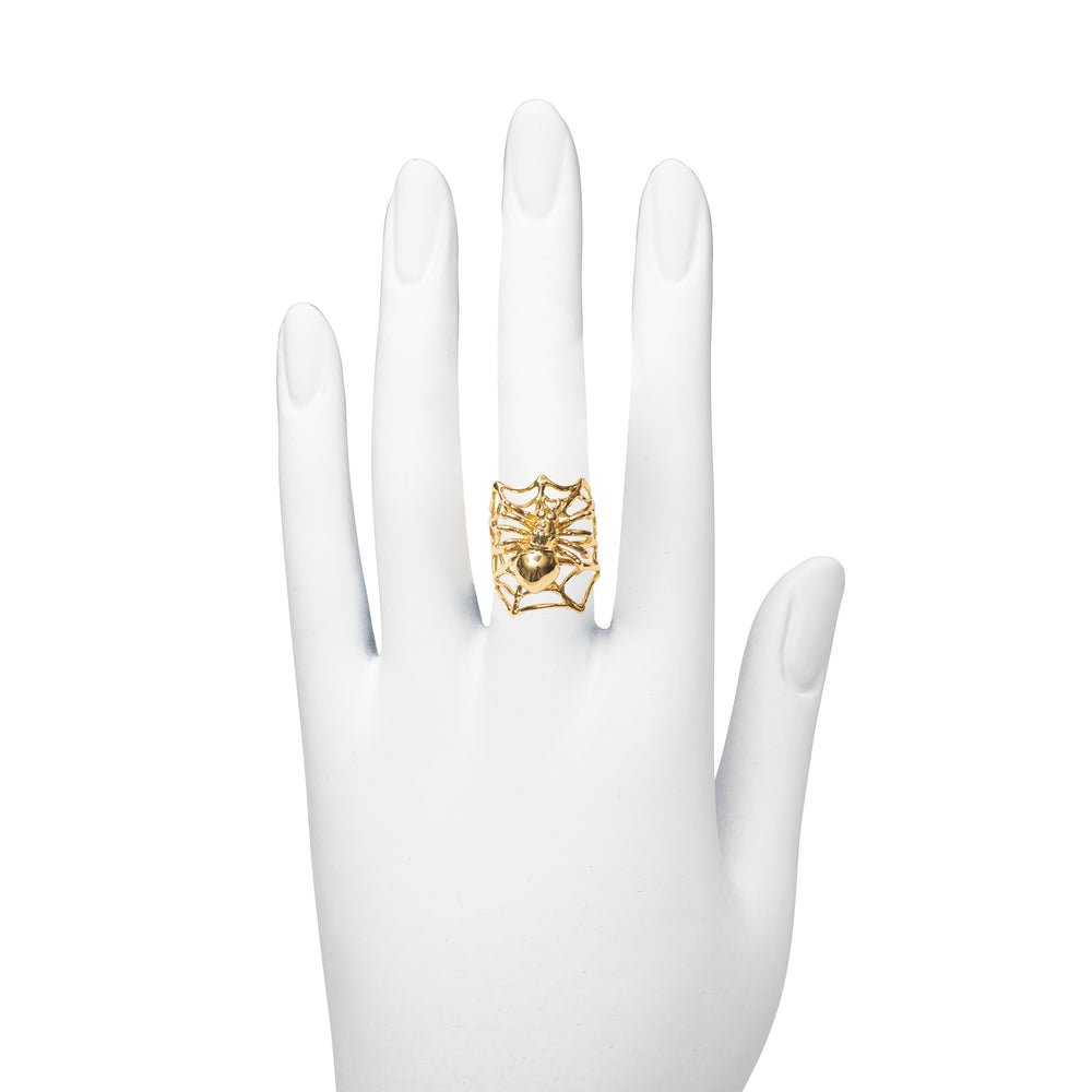 Bronze web ring with spider - Bernard Delettrez | rings