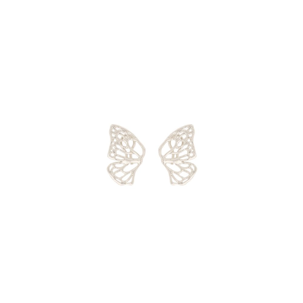 Butterfly wing silver earrings - Bernard Delettrez | earrings