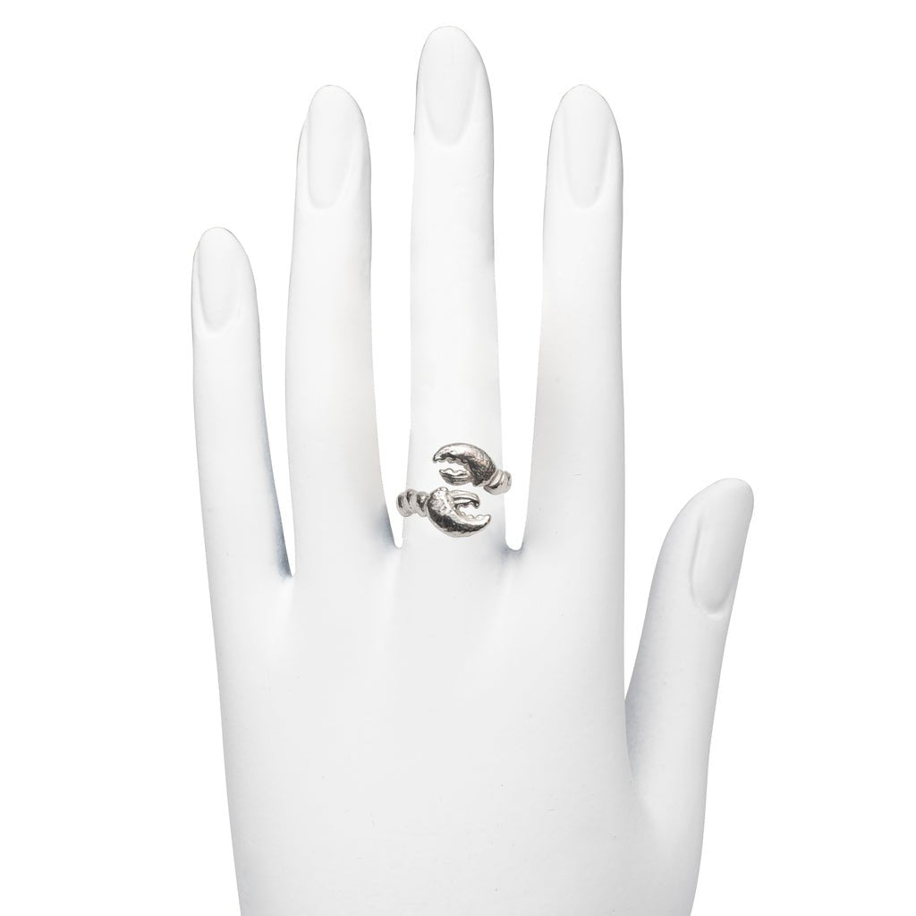 Crab claws silver contrarié ring - Bernard Delettrez | rings
