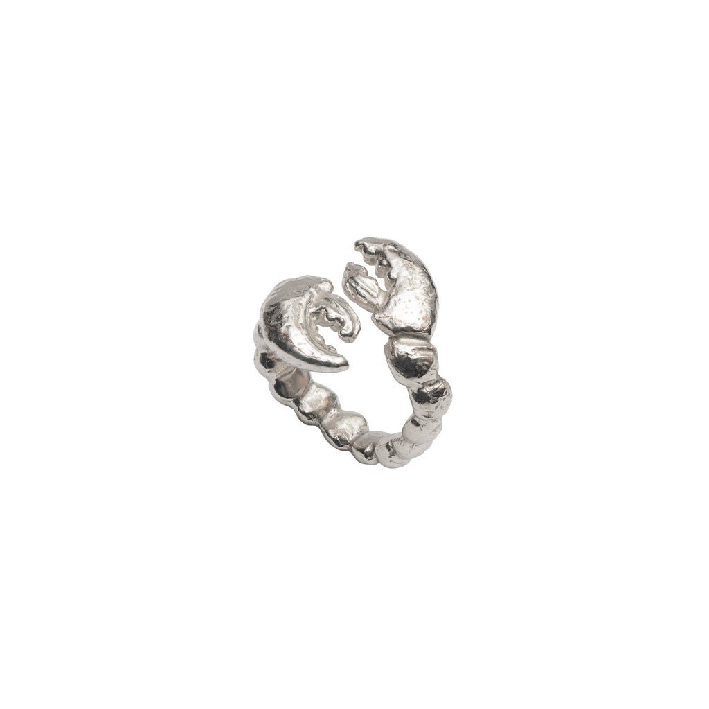Crab claws silver contrarié ring - Bernard Delettrez | rings