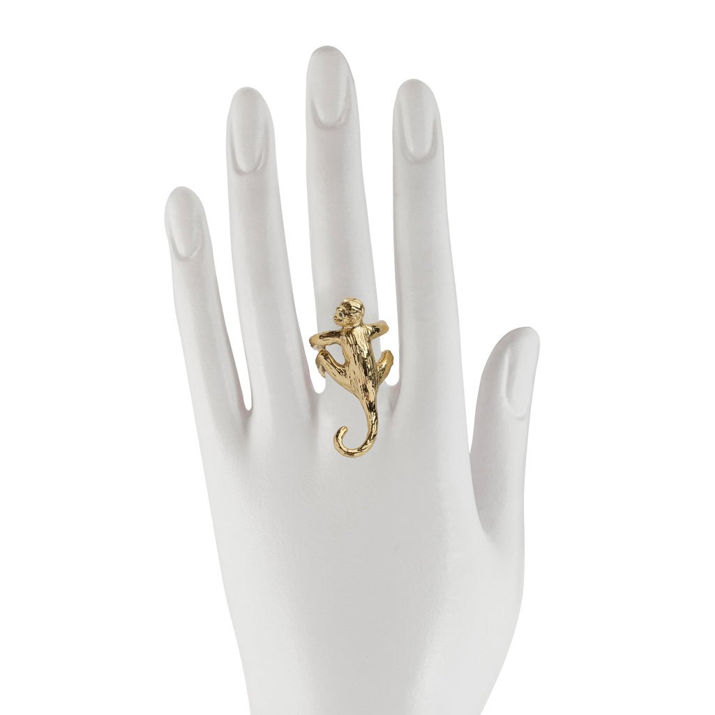 Hugging monkey bronze ring - Bernard Delettrez | rings