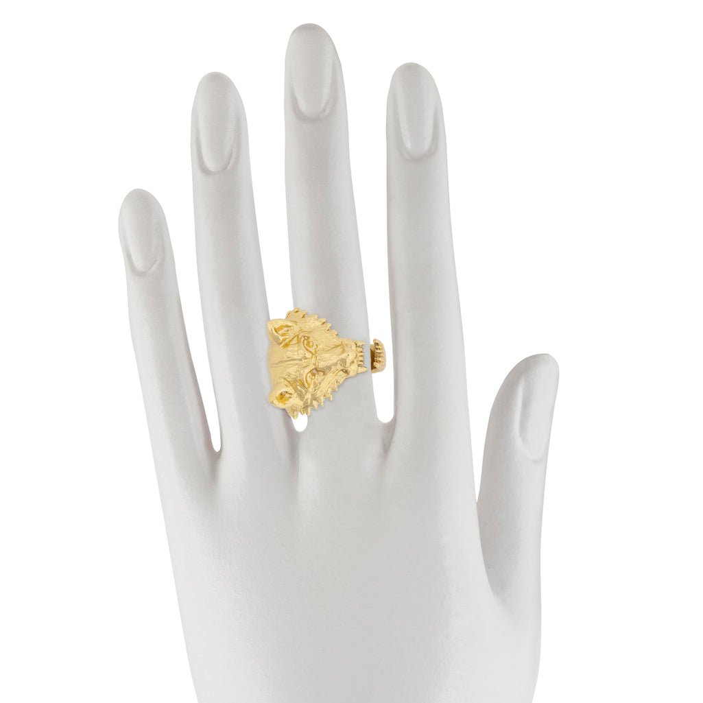 Wolf bronze ring - Bernard Delettrez | rings