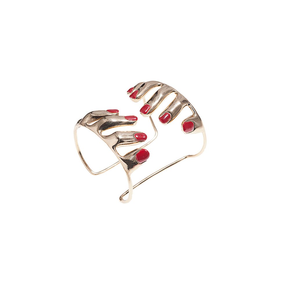 10 fingers bronze cuff bracelet with enamelled nails - Bernard Delettrez | bracelets