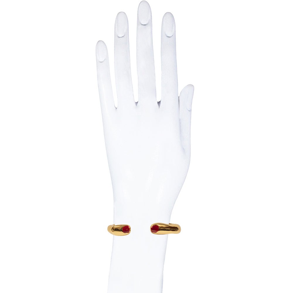 2 fingers bronze cuff bracelet with enamel - Bernard Delettrez | bracelets