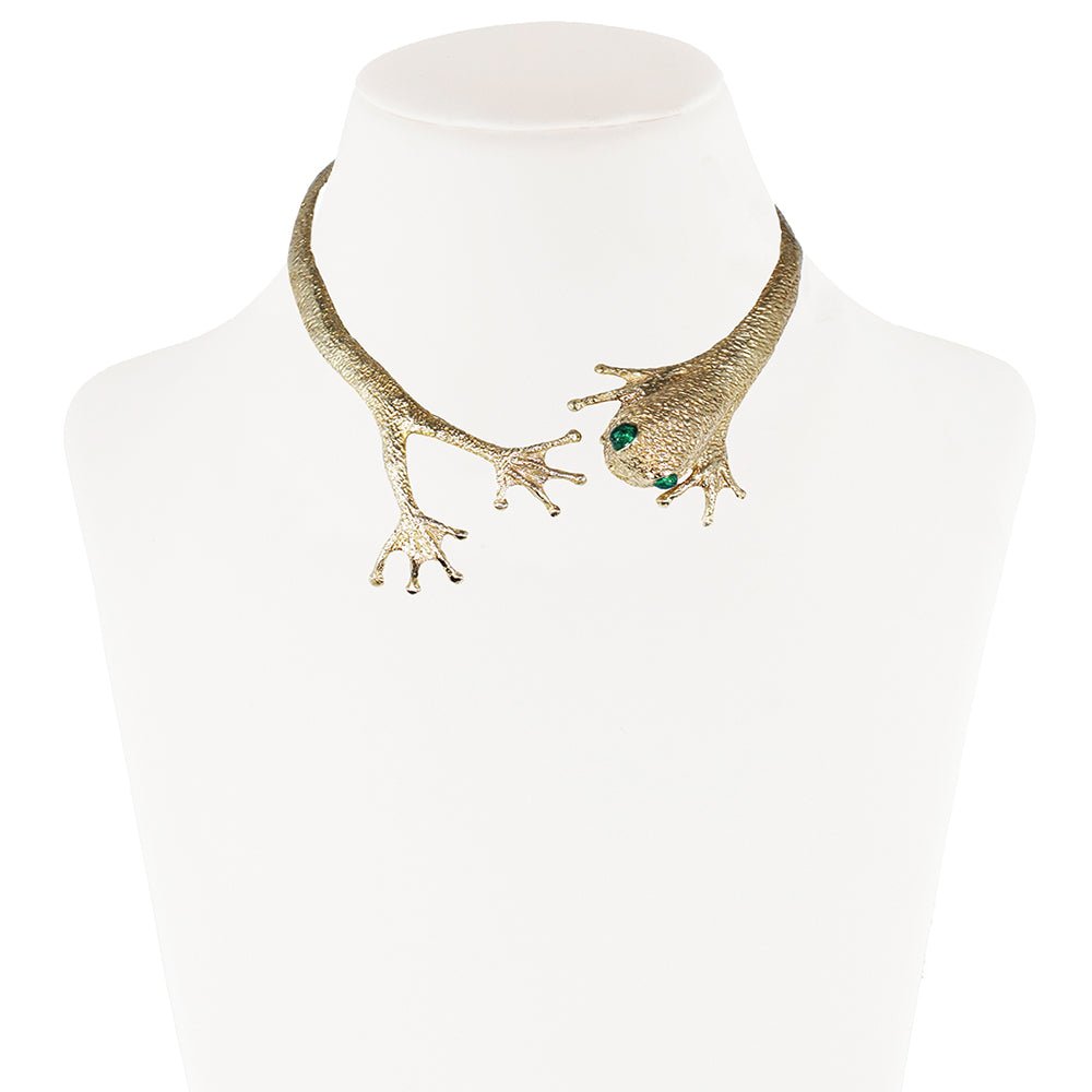Brass frog stiff necklace - Bernard Delettrez | necklaces
