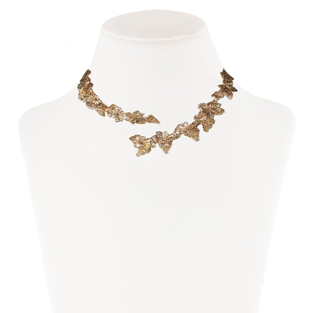 Brass grapes stiff necklace - Bernard Delettrez | necklaces