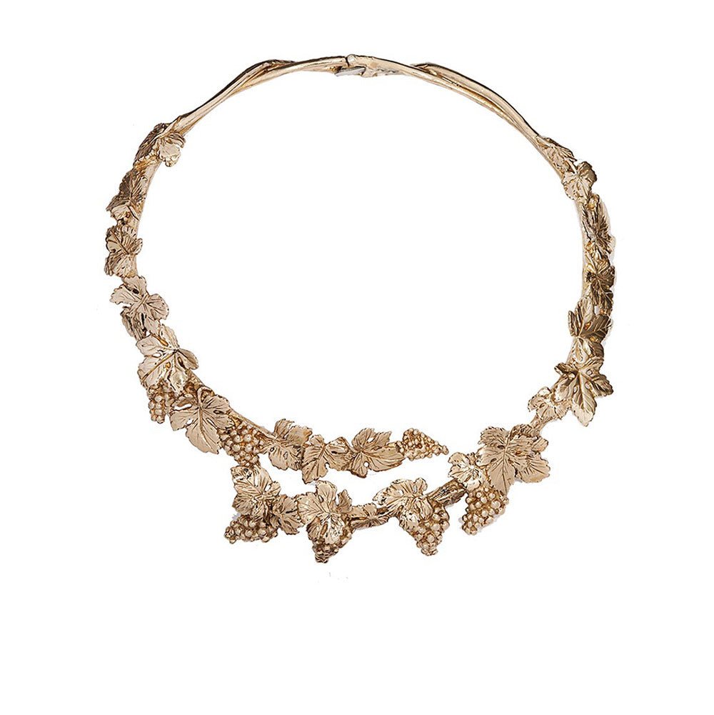 Brass grapes stiff necklace - Bernard Delettrez | necklaces