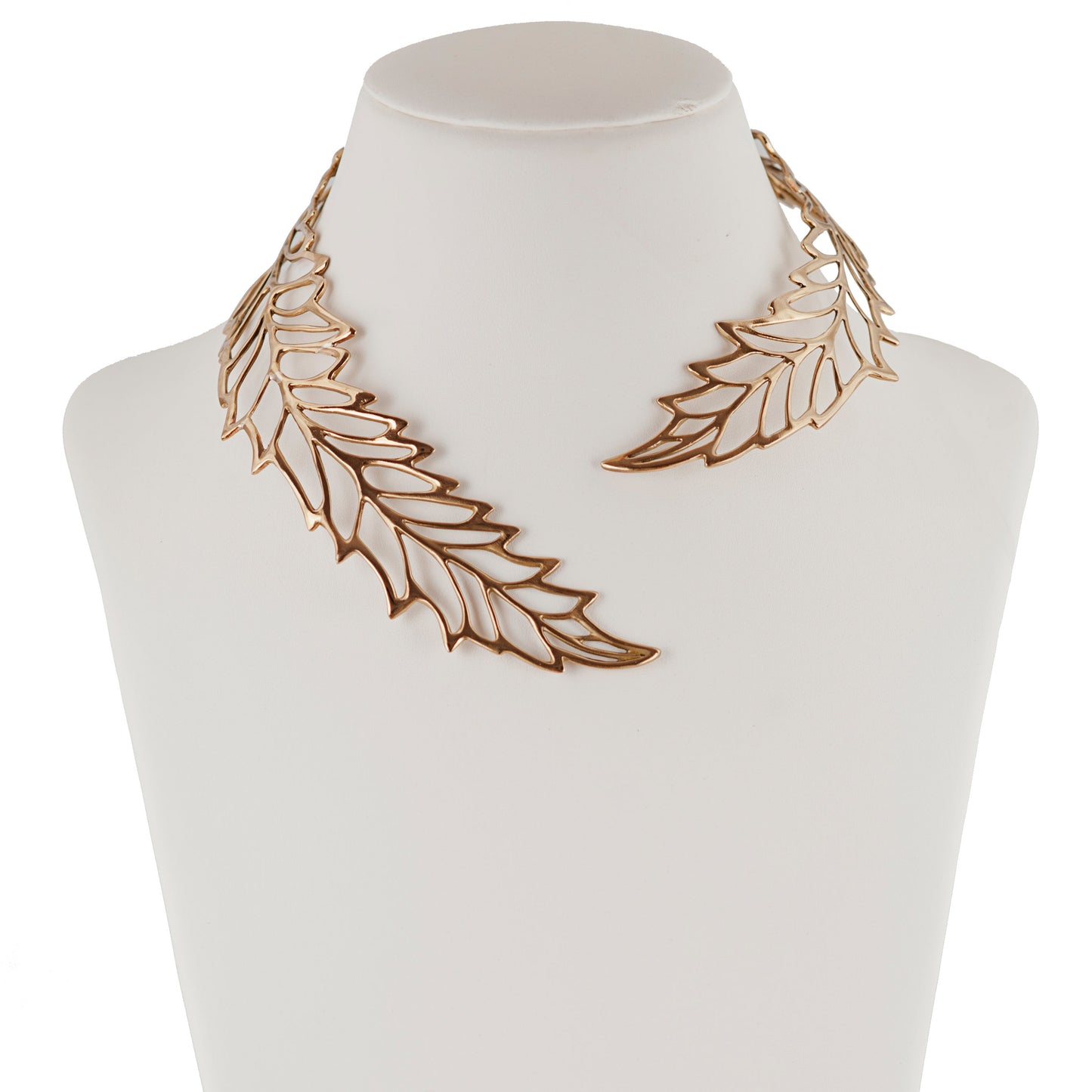 Brass open work big leaf necklace - Bernard Delettrez | necklaces