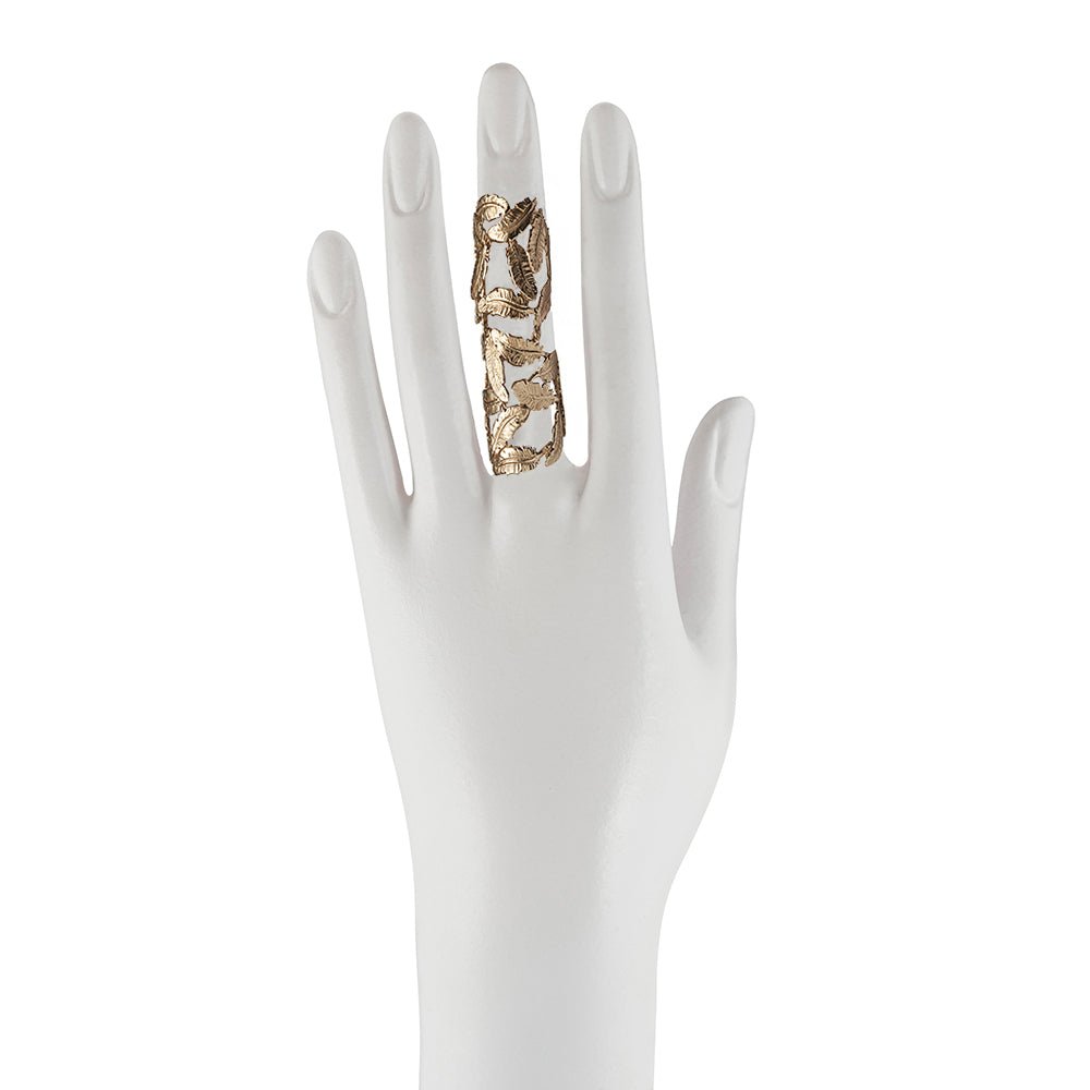 Bronze articulated little feathers ring - Bernard Delettrez | rings