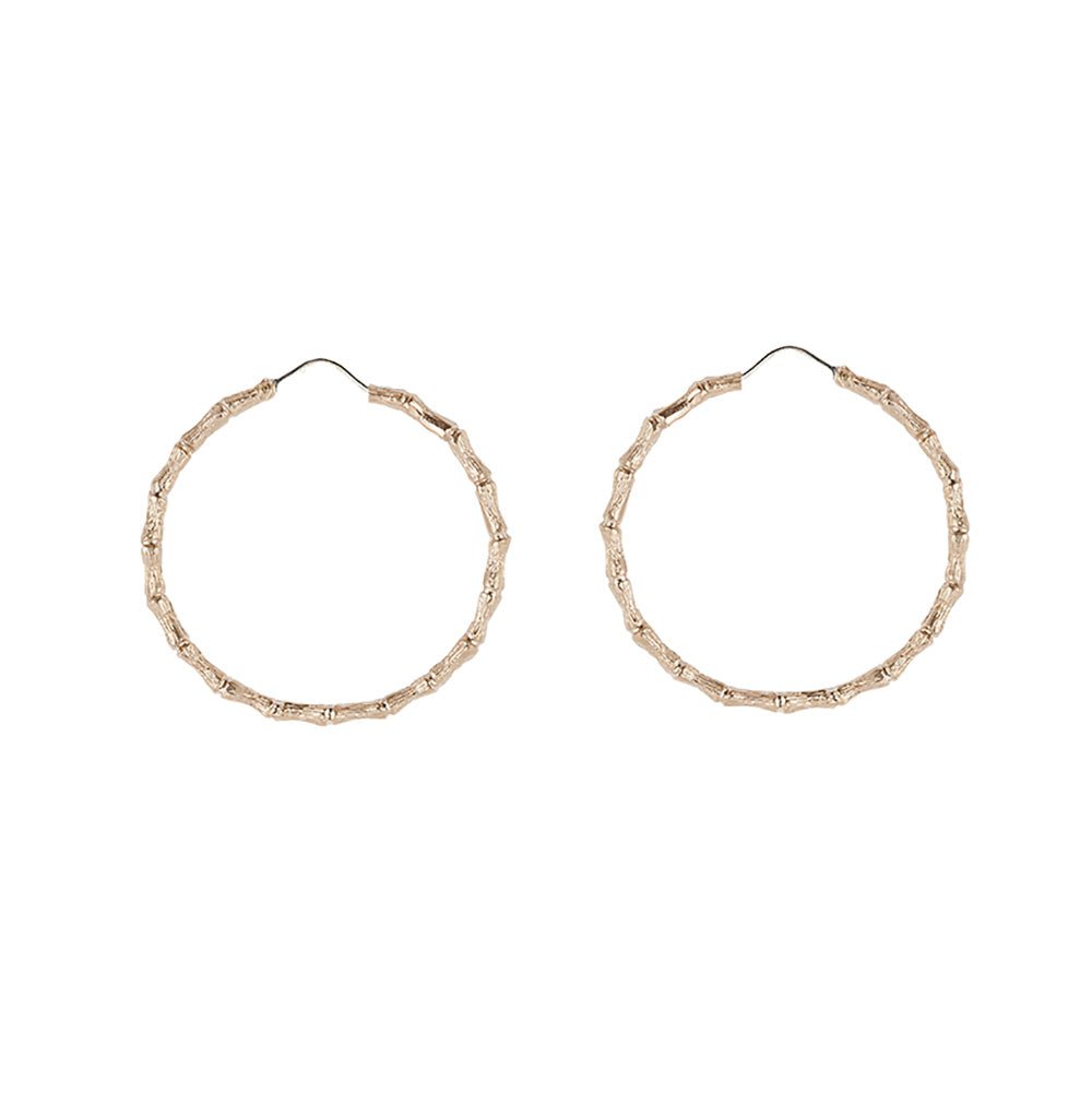 Bronze bamboo large hoop earrings - Bernard Delettrez | earrings