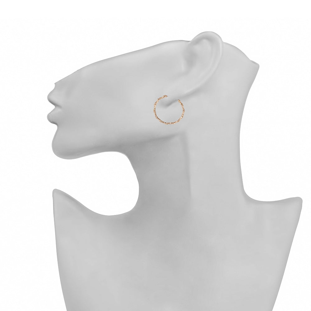 Bronze bamboo small hoop earrings - Bernard Delettrez | earrings