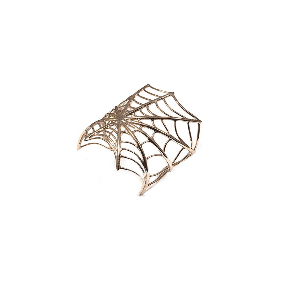 Bronze giant web cuff bracelet - Bernard Delettrez |