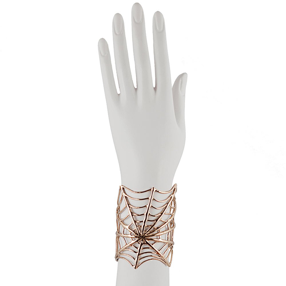 Bronze giant web cuff bracelet - Bernard Delettrez |