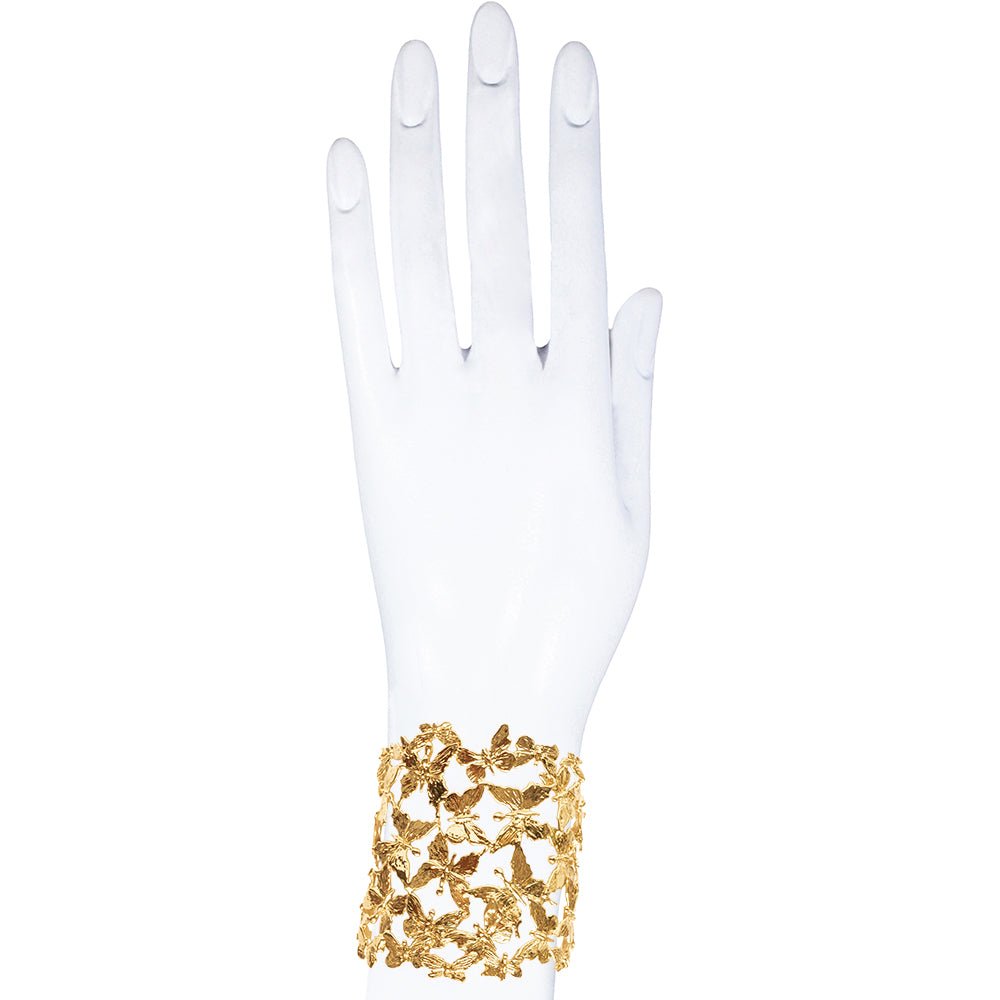 Bronze multi butterflies flat cuff bracelet - Bernard Delettrez | bracelets