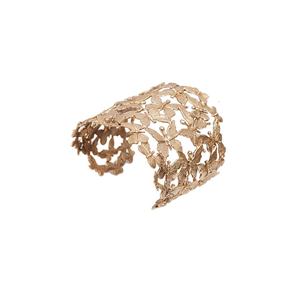 Bronze multi butterflies flat cuff bracelet - Bernard Delettrez | bracelets