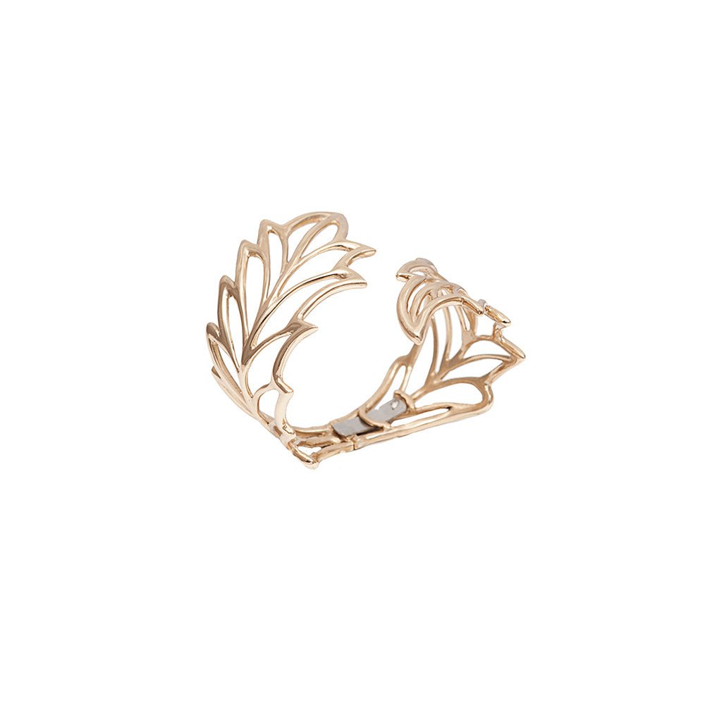 Bronze openwork leaf cuff bracelet - Bernard Delettrez | bracelets