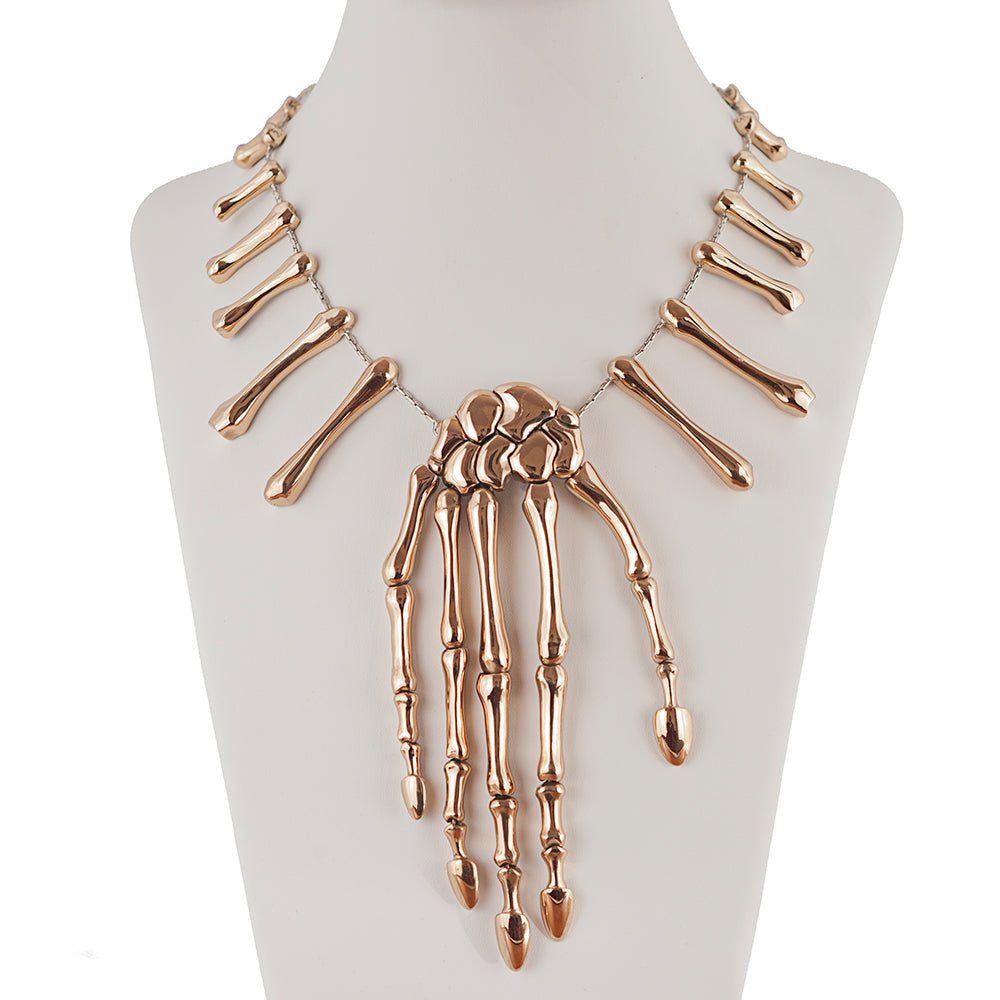 Bronze skeleton hand necklace - Bernard Delettrez | necklaces