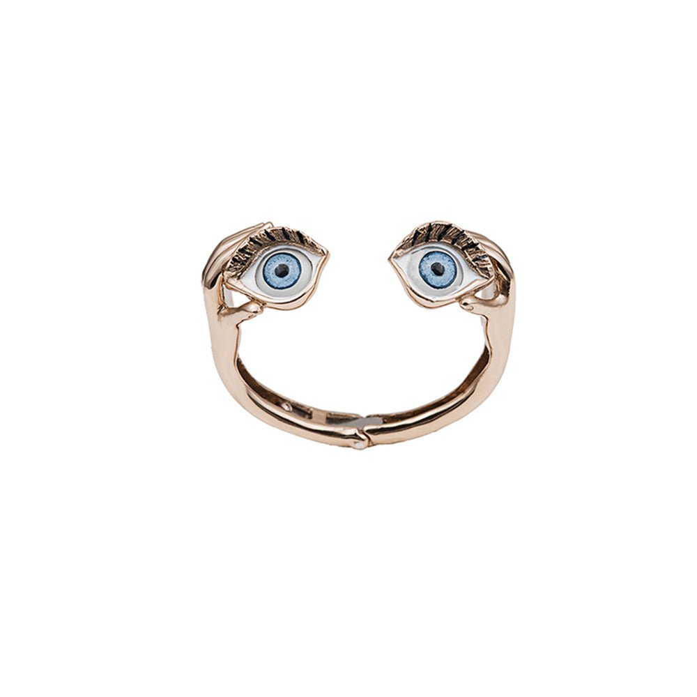 Bronze stiff bracelet with hands and eyes - Bernard Delettrez | bracelets