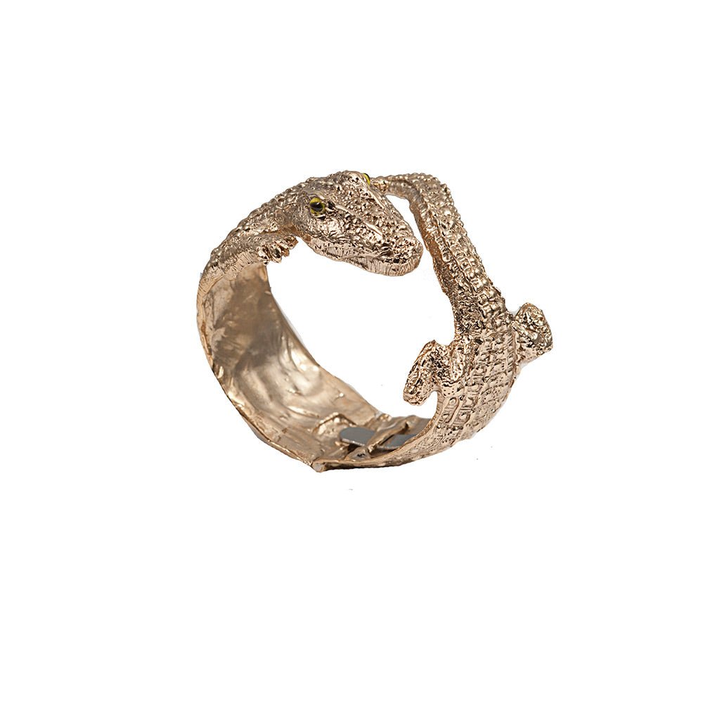 Giant crocodile bronze cuff bracelet - Bernard Delettrez | bracelets