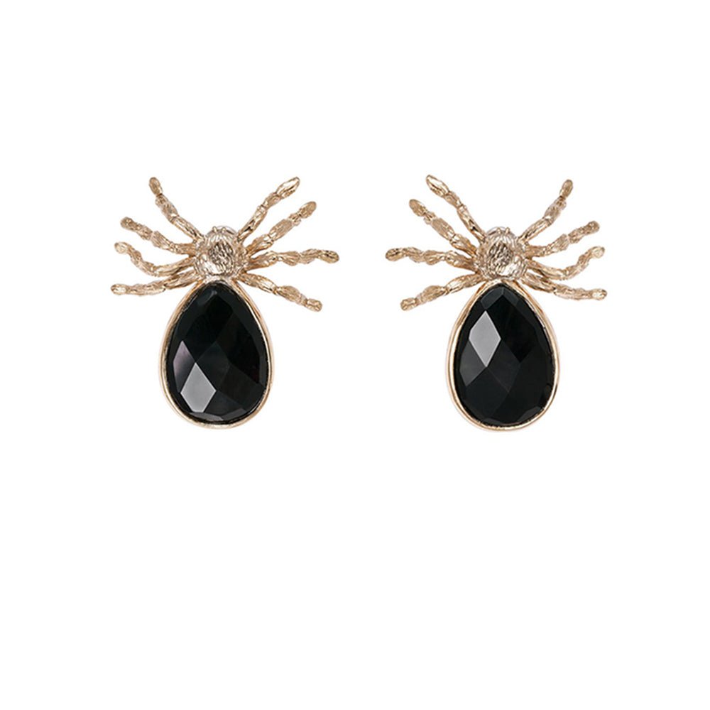 Giant spider earrings with onyx - Bernard Delettrez | earrings