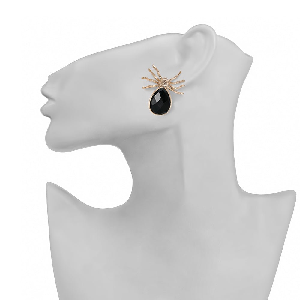 Giant spider earrings with onyx - Bernard Delettrez | earrings