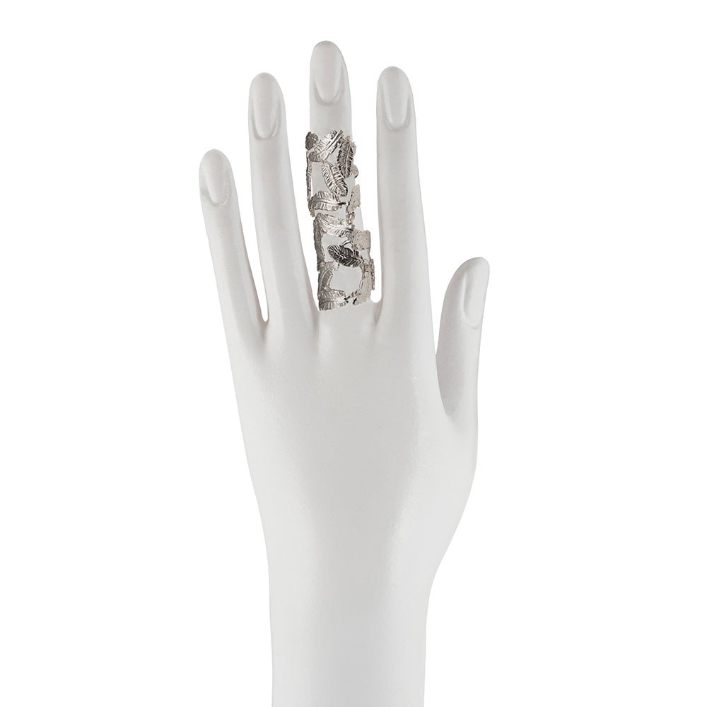 Silver articulated little feathers ring - Bernard Delettrez |