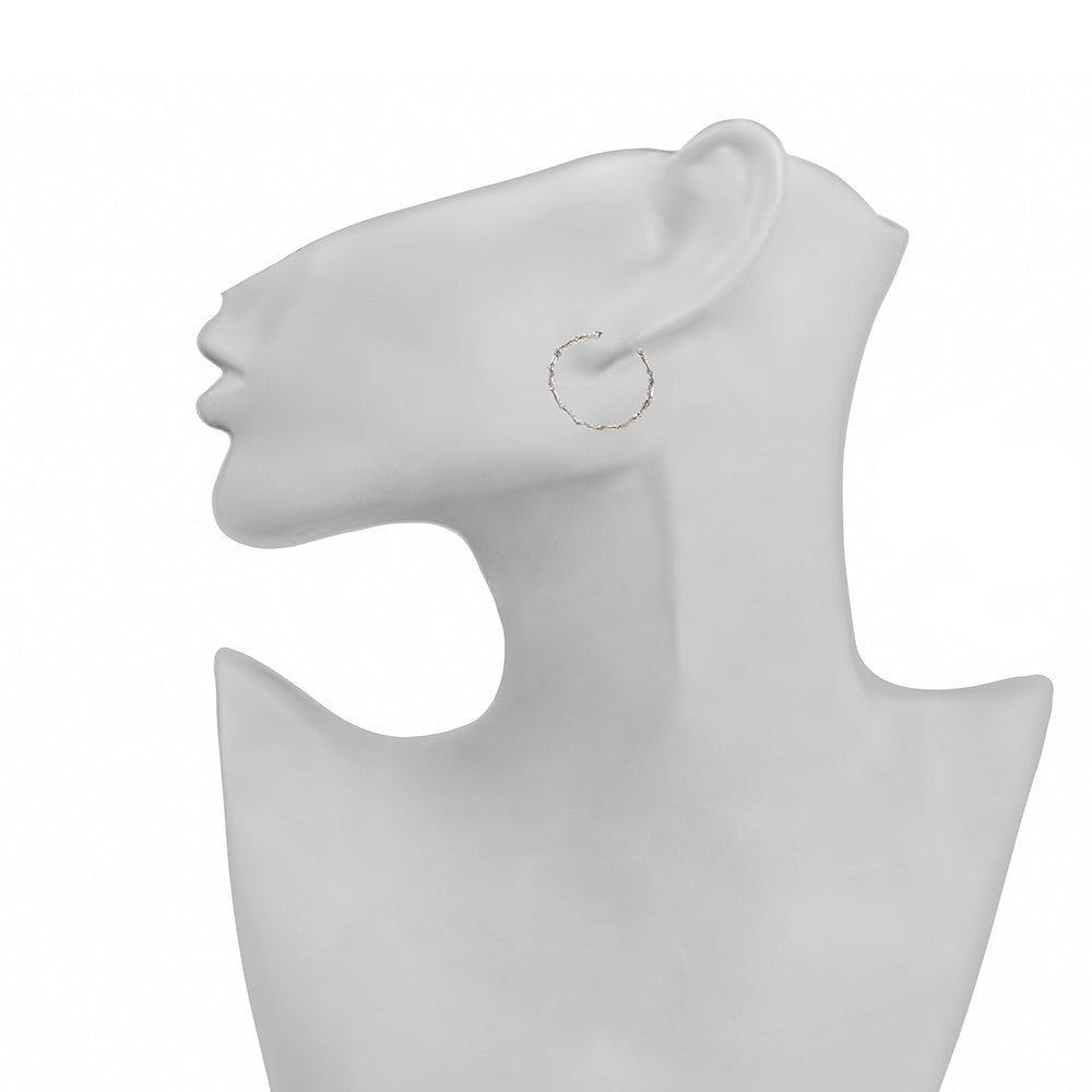 Silver bamboo small hoop earrings - Bernard Delettrez | earrings