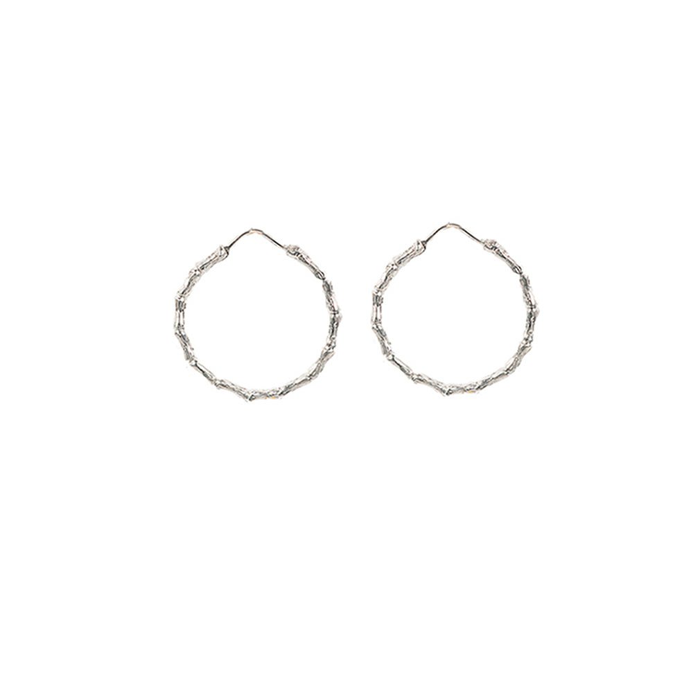 Silver bamboo small hoop earrings - Bernard Delettrez | earrings
