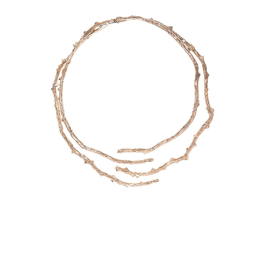 Thorny brass stiff necklace - Bernard Delettrez | necklaces