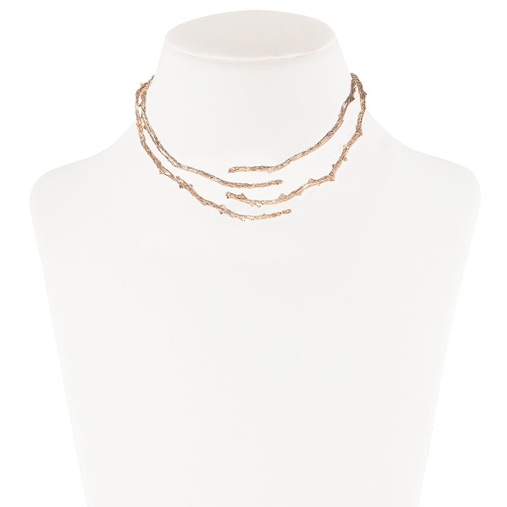 Thorny brass stiff necklace - Bernard Delettrez | necklaces