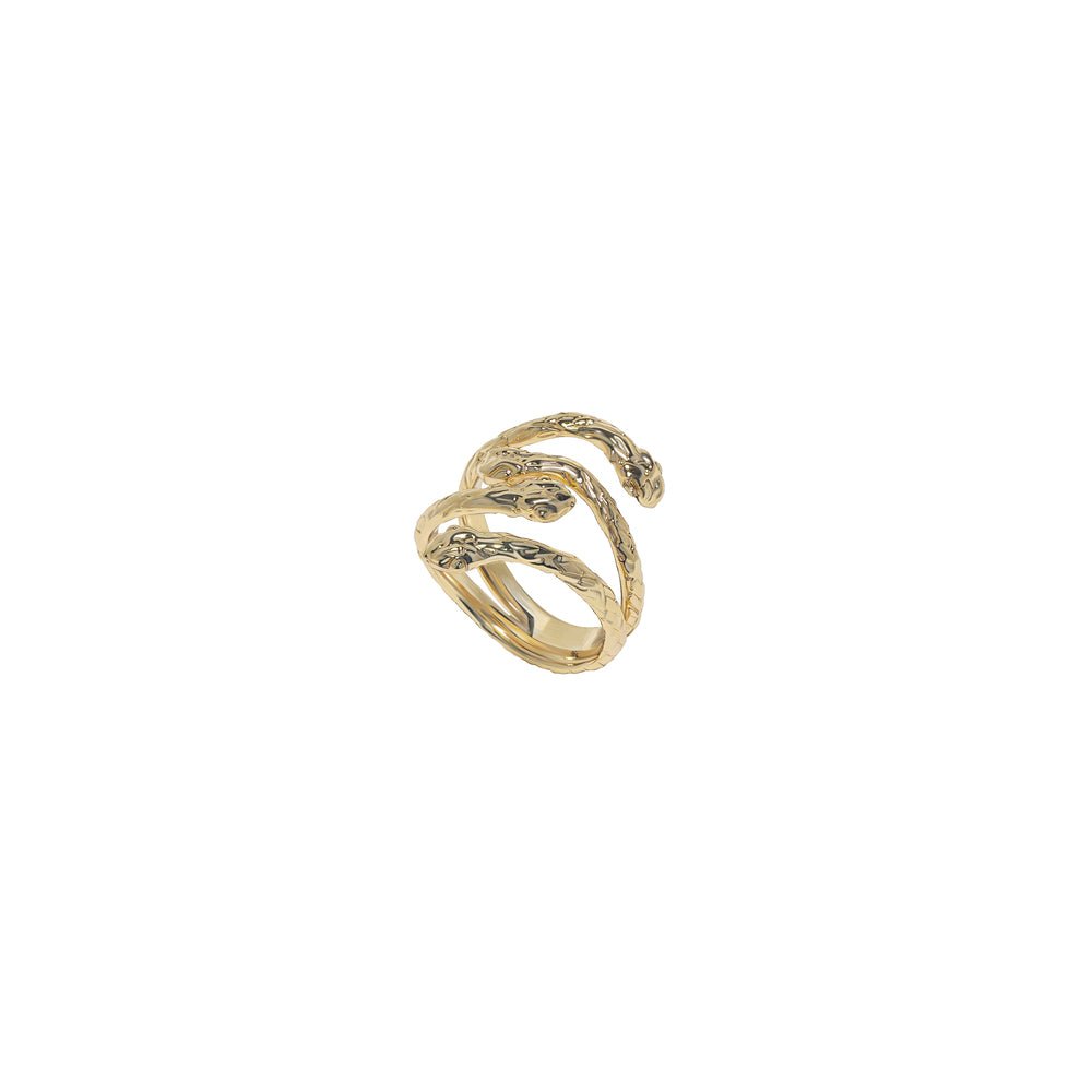 4 snakes contrarié bronze ring - Bernard Delettrez | rings