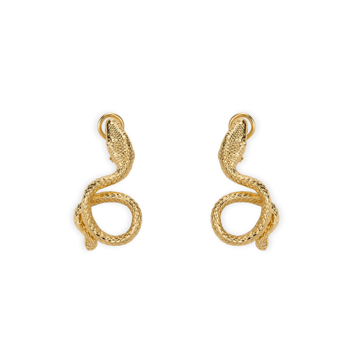 Big snake bronze earrings - Bernard Delettrez | earrings