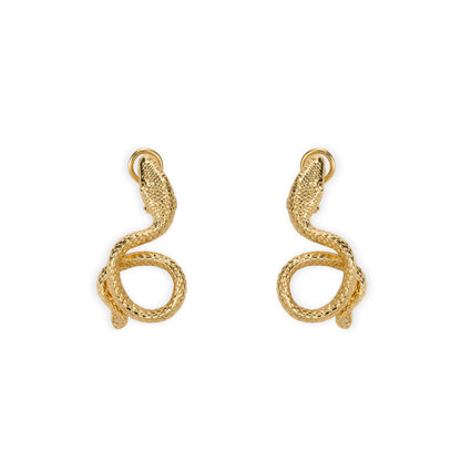 Big snake bronze earrings - Bernard Delettrez | earrings