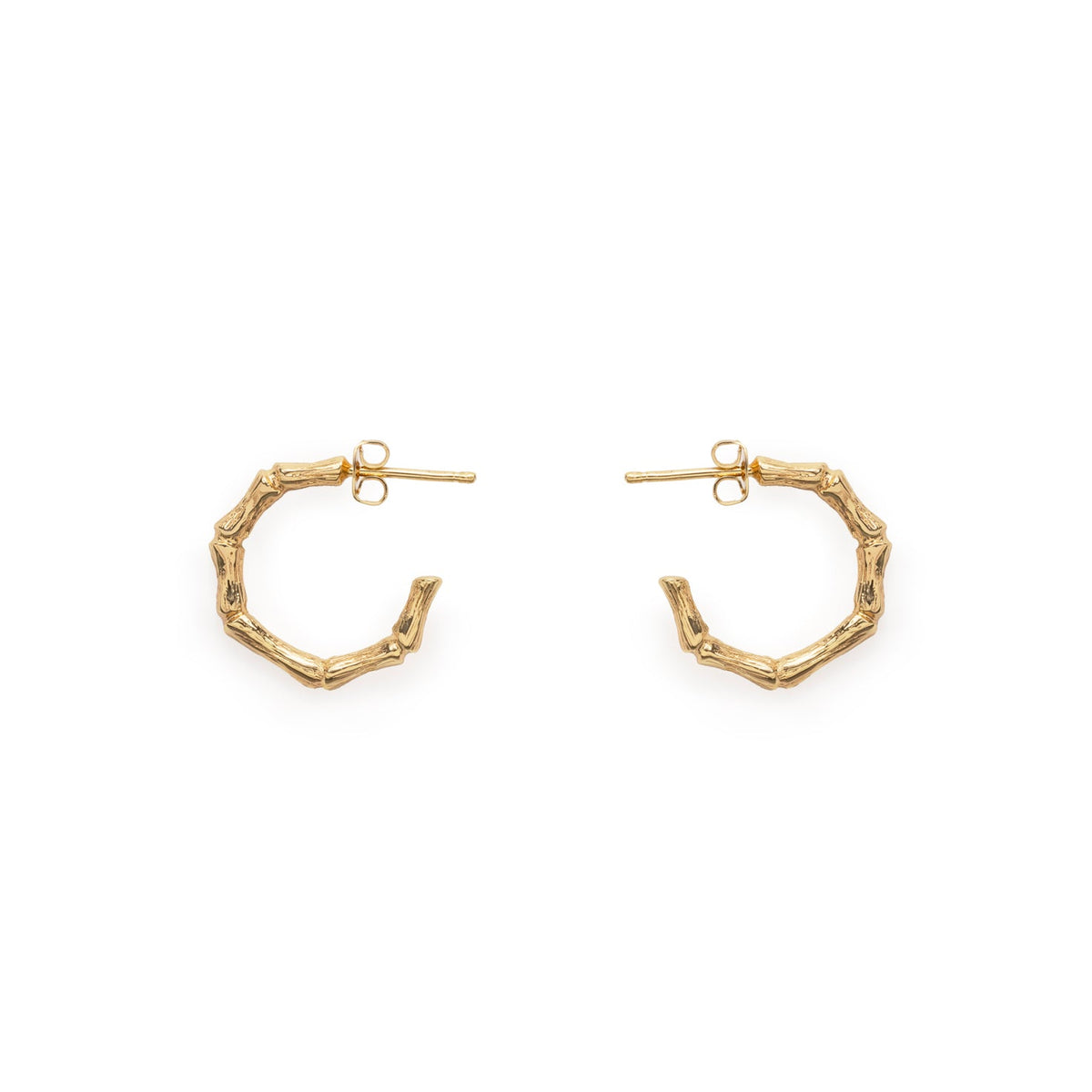 Bronze bamboo circlet hoop earrings - Bernard Delettrez | earrings