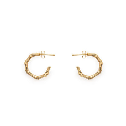 Bronze bamboo circlet hoop earrings - Bernard Delettrez | earrings