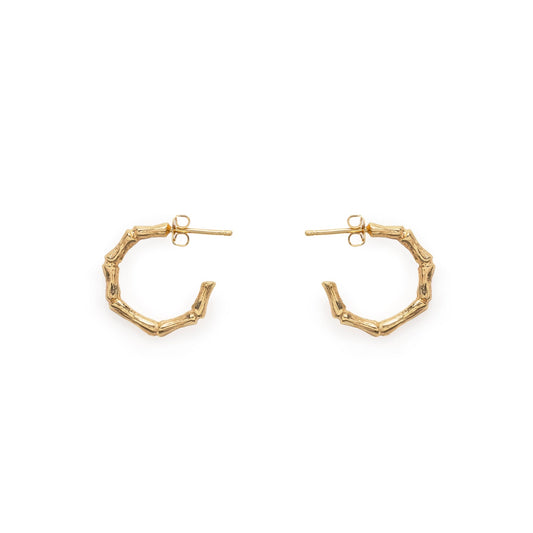 Bronze bamboo circlet hoop earrings - Bernard Delettrez | earrings
