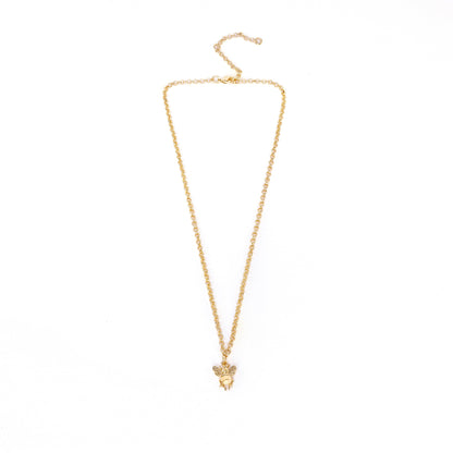 Bronze necklace with 1 pending tiny bee - Bernard Delettrez | necklaces