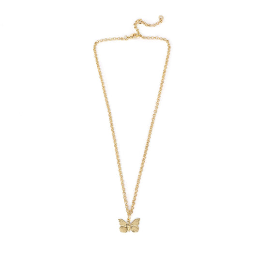 Bronze necklace with 1 pending tiny butterfly - Bernard Delettrez | necklaces