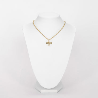 Bronze necklace with 1 pending tiny dragonfly - Bernard Delettrez | necklaces