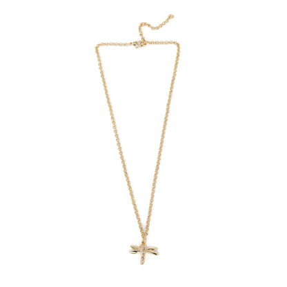 Bronze necklace with 1 pending tiny dragonfly - Bernard Delettrez | necklaces