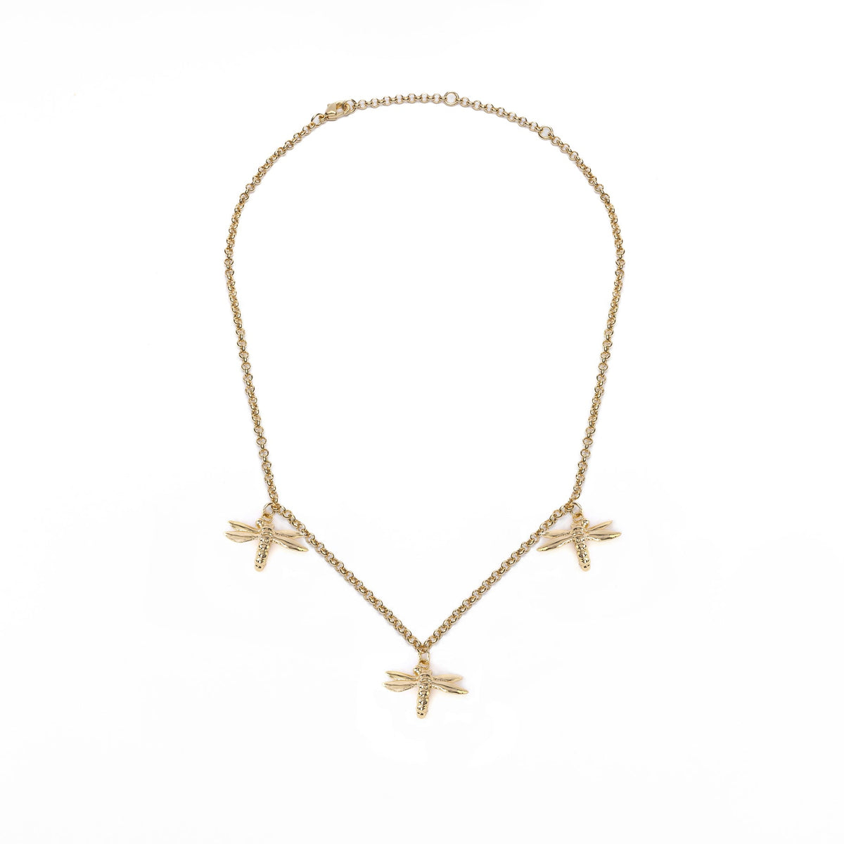Bronze necklace with 3 pending dragonflies - Bernard Delettrez | necklaces