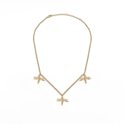 Bronze necklace with 3 pending dragonflies - Bernard Delettrez | necklaces