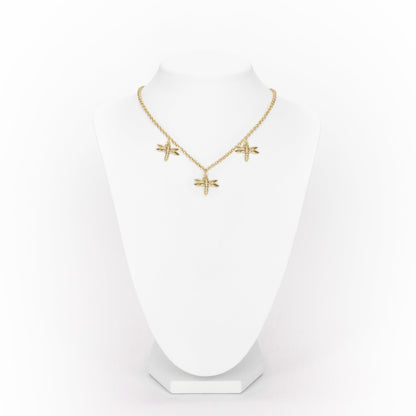 Bronze necklace with 3 pending dragonflies - Bernard Delettrez | necklaces