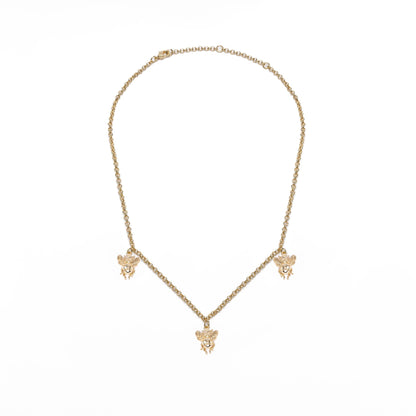 Bronze necklace with 3 pending tiny bees - Bernard Delettrez | necklaces
