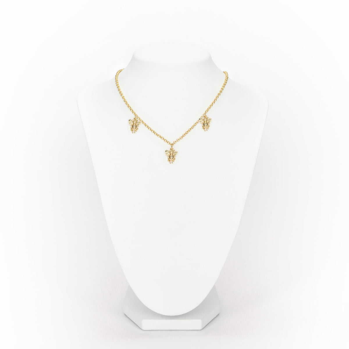 Bronze necklace with 3 pending tiny bees - Bernard Delettrez | necklaces