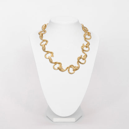 Bronze necklace with snakes chain - Bernard Delettrez | necklaces