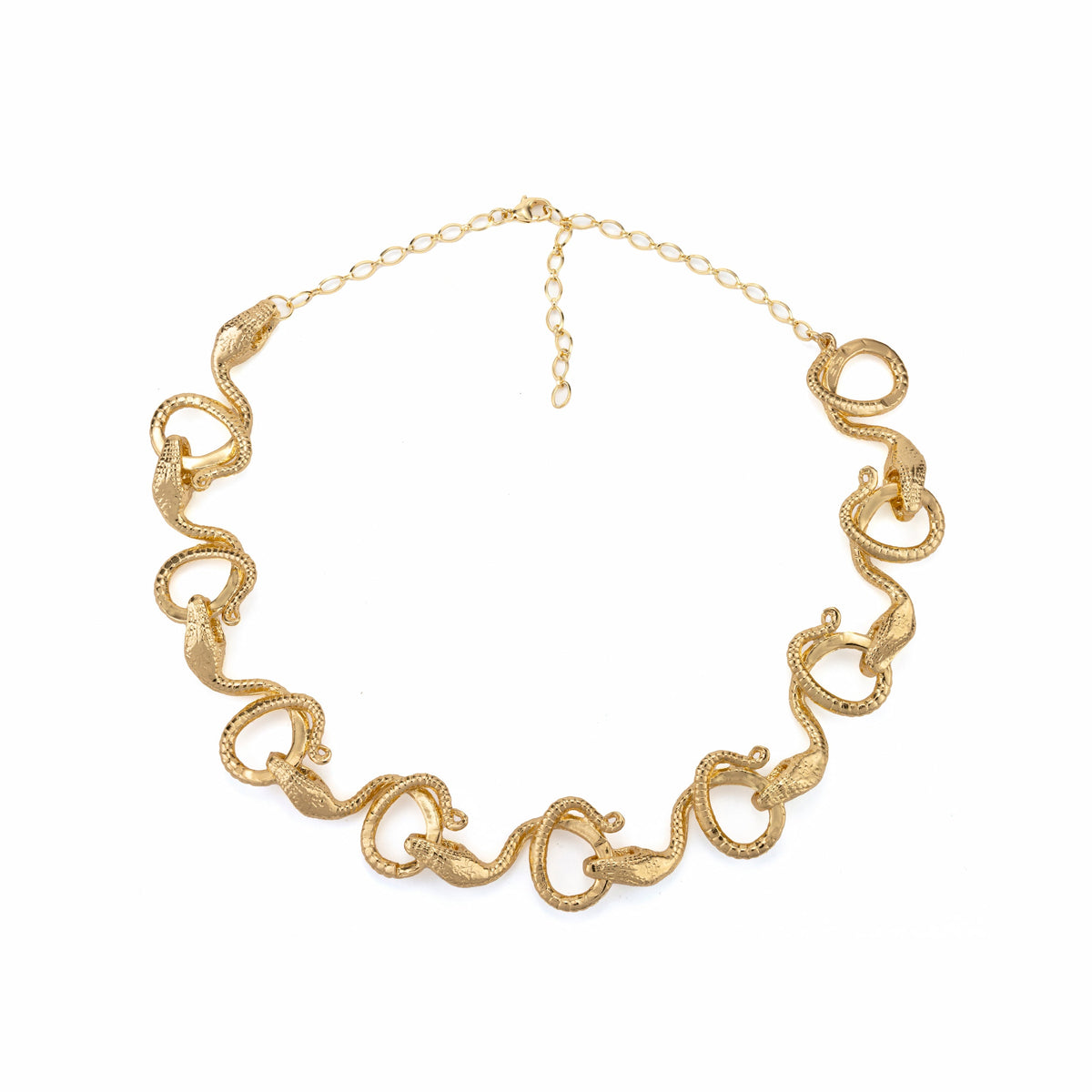 Bronze necklace with snakes chain - Bernard Delettrez | necklaces